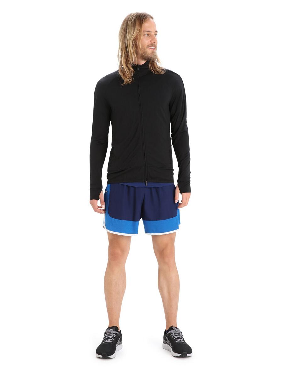 Icebreaker ZoneKnit™ Merino Long Sleeve Zip Miesten Huppari Mustat | FI 1261EBCX